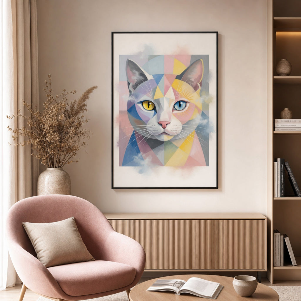 Peinture Abstraite Chat pour salon