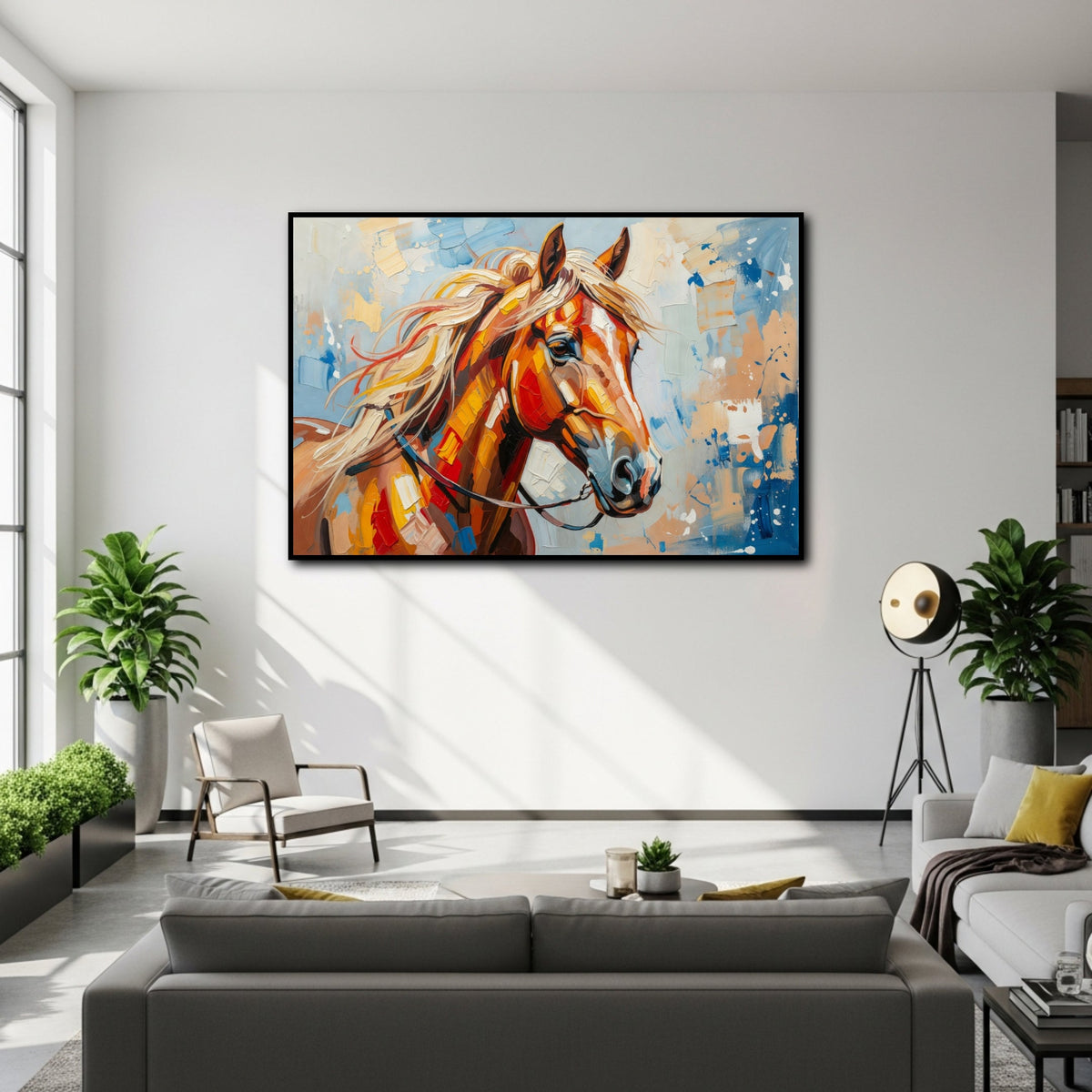 Peinture Abstraite Cheval pour salon