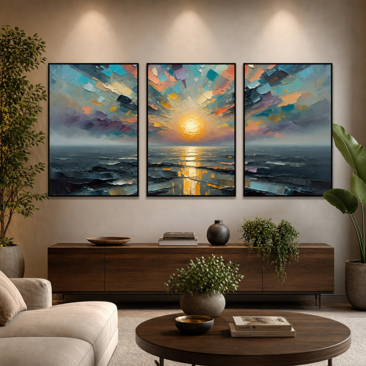 Peinture Abstraite au Couteau pour salon