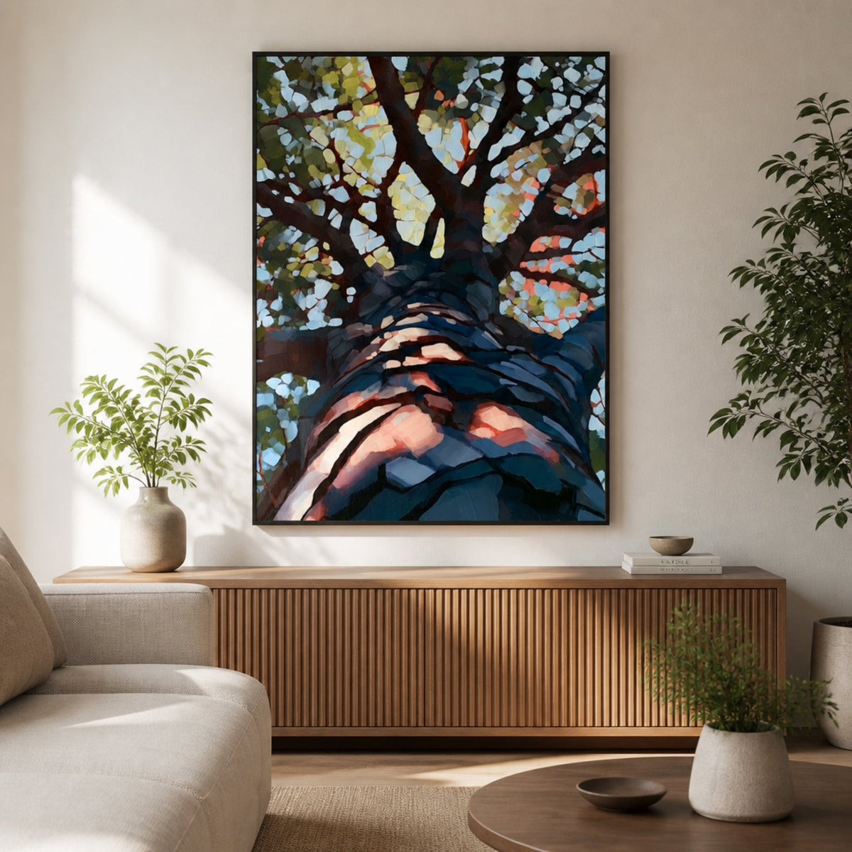 Peinture Acrylique Arbre Abstrait pour salon