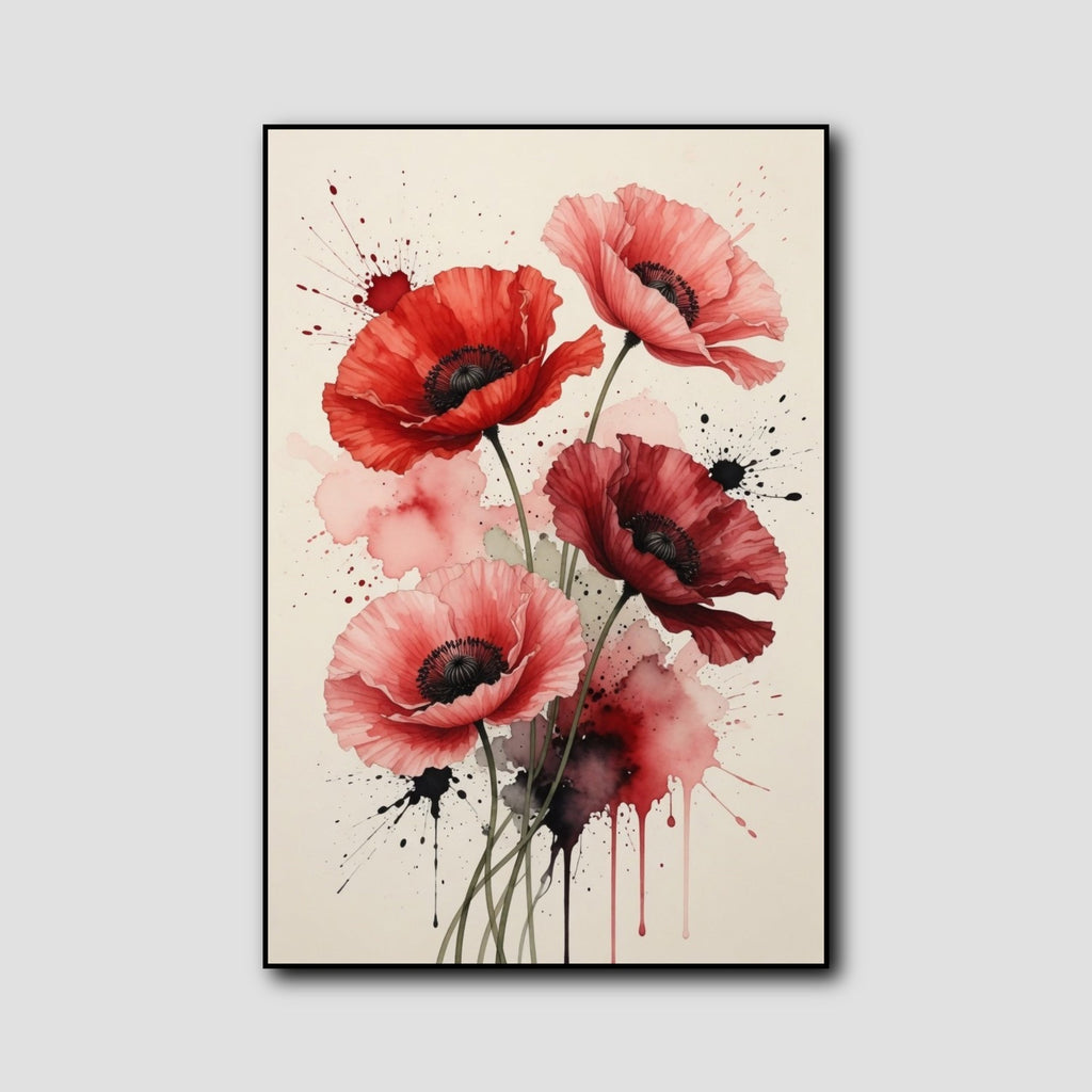 Peinture Aquarelle Coquelicot style 1