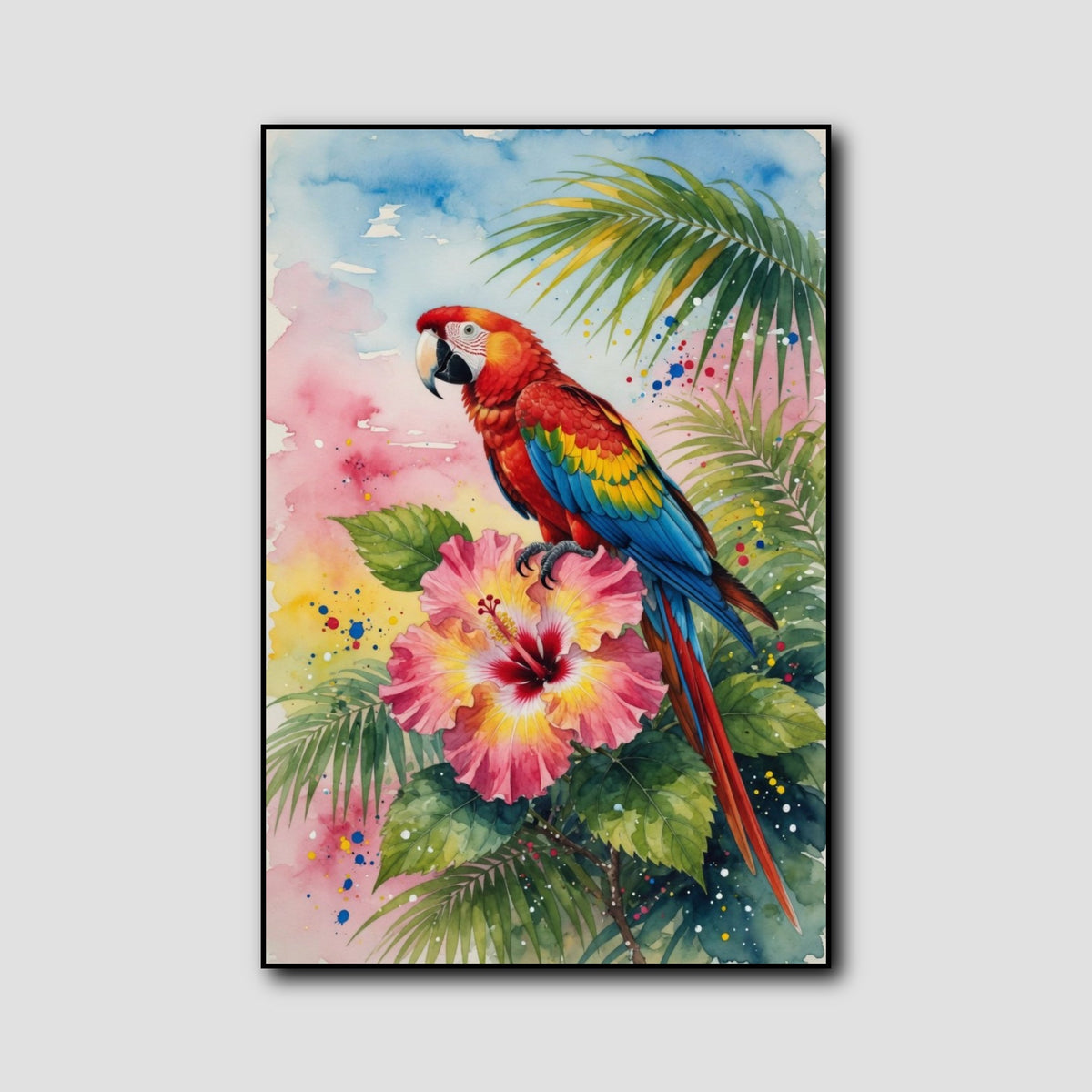 Peinture Aquarelle Perroquet style 1