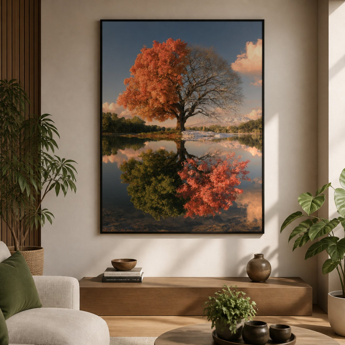 Peinture Arbre 4 Saisons pour salon
