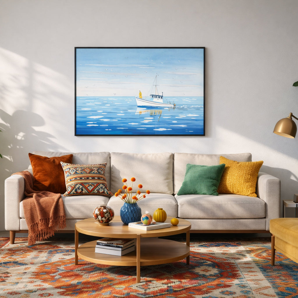 Peinture Bateau de Pêche pour salon