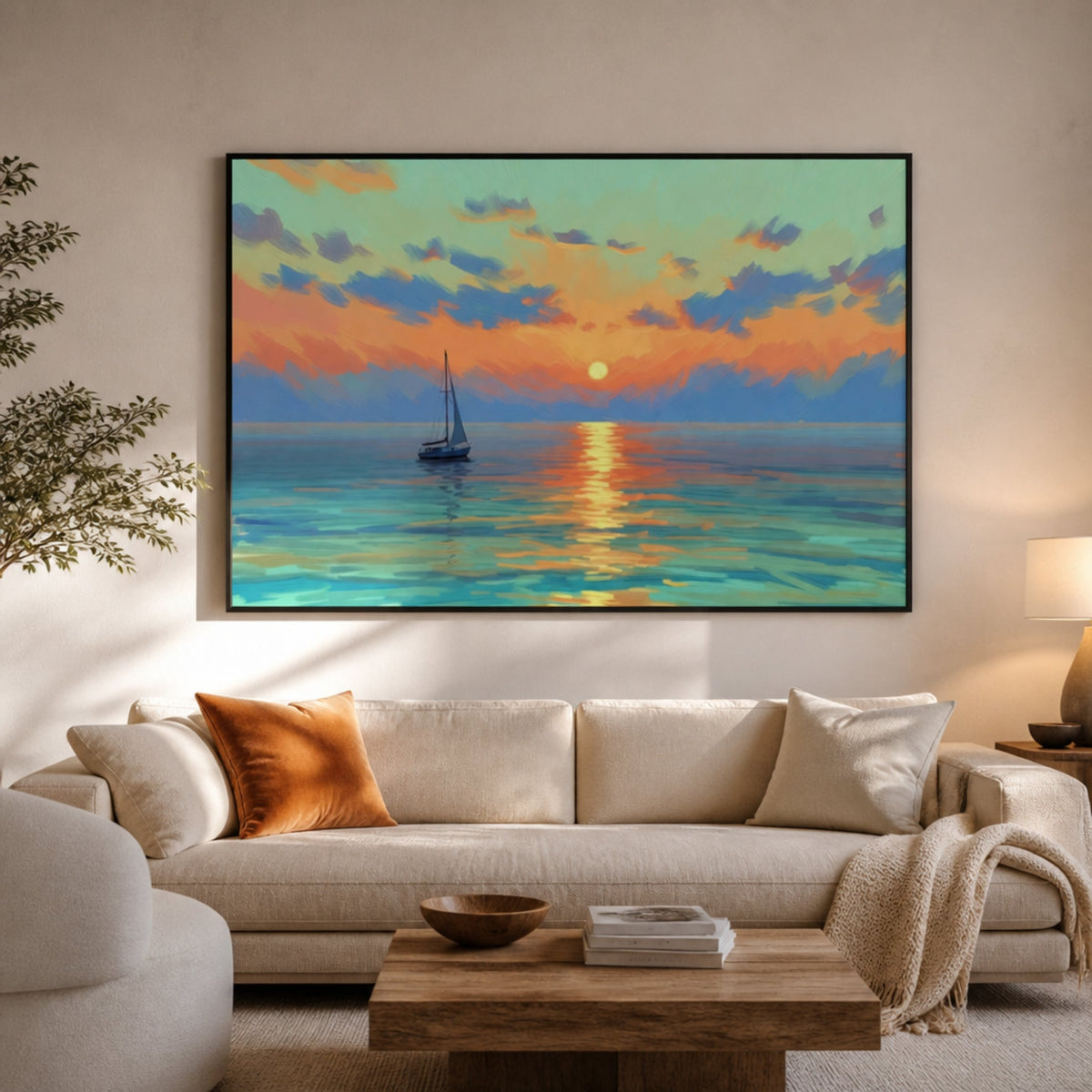 Peinture Bord de Mer Moderne pour salon