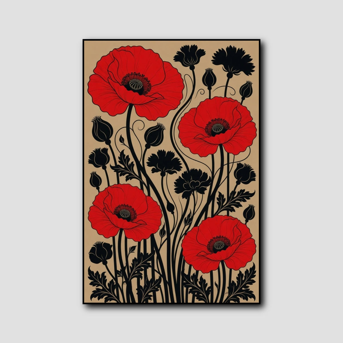 Peinture Coquelicot Abstrait style 1