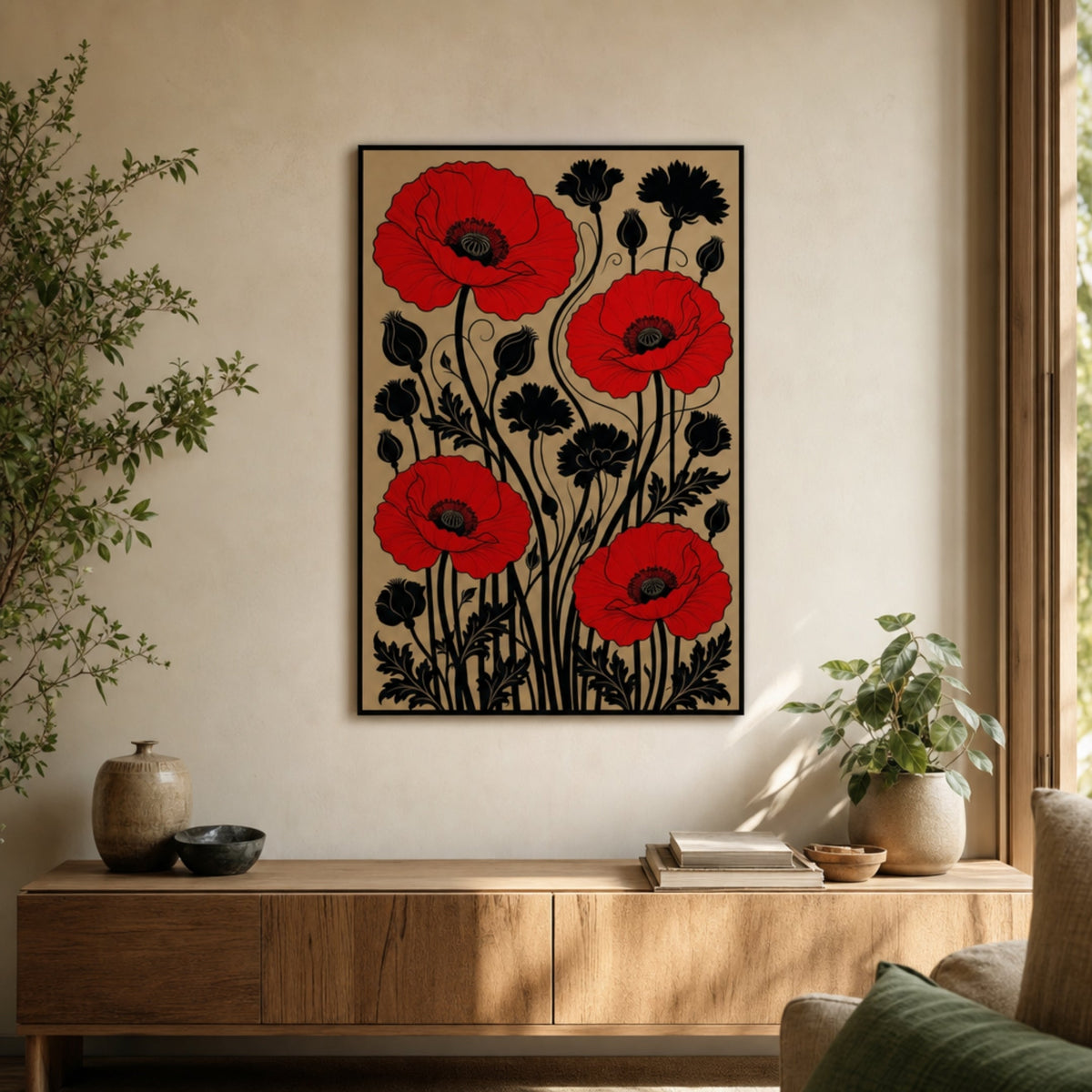 Peinture Coquelicot Abstrait pour salon