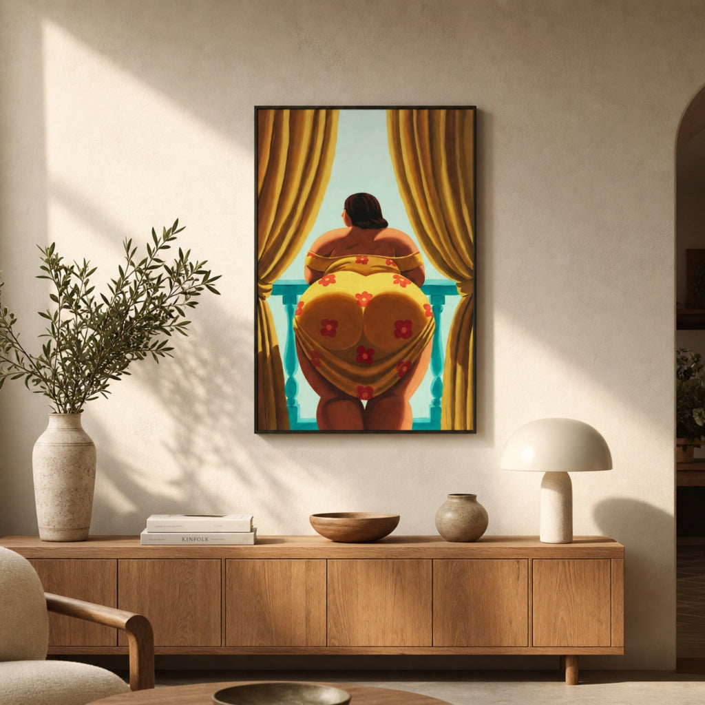 Peinture Femme Ronde pour salon