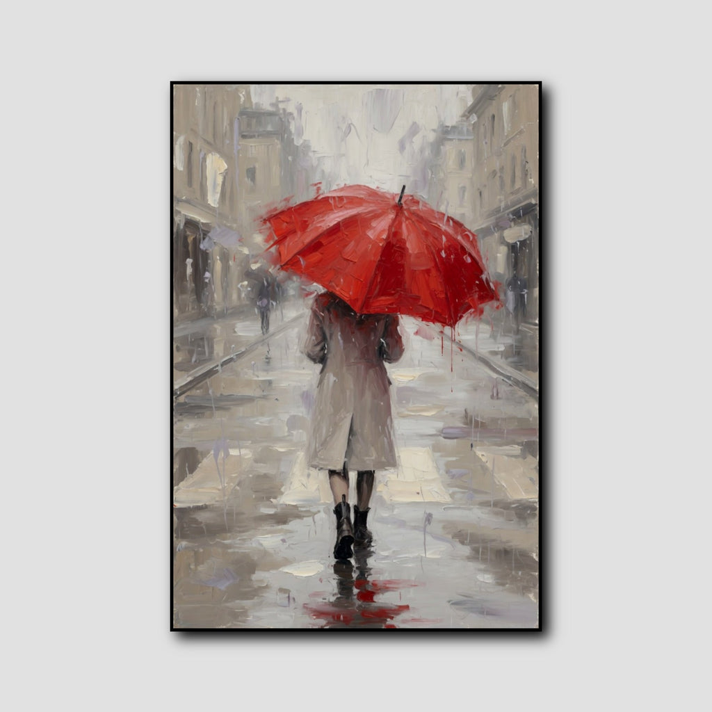 Peinture Femme Sous la Pluie style 1