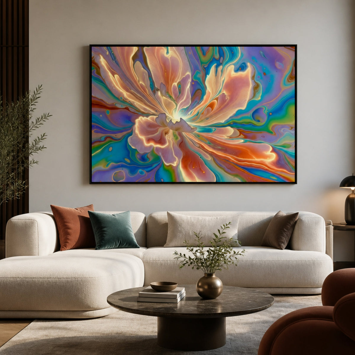 Peinture Fleurs Stylisées pour salon