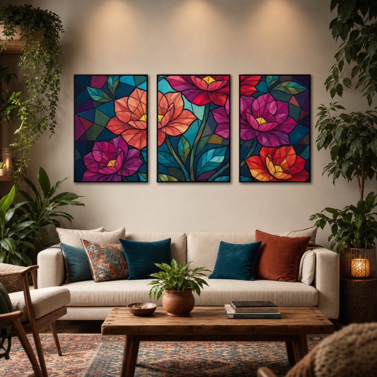 Peinture Moderne Fleurs pour salon