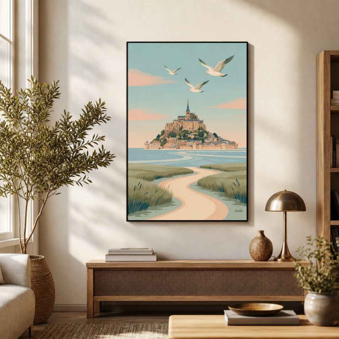 Peinture Mont Saint Michel pour salon
