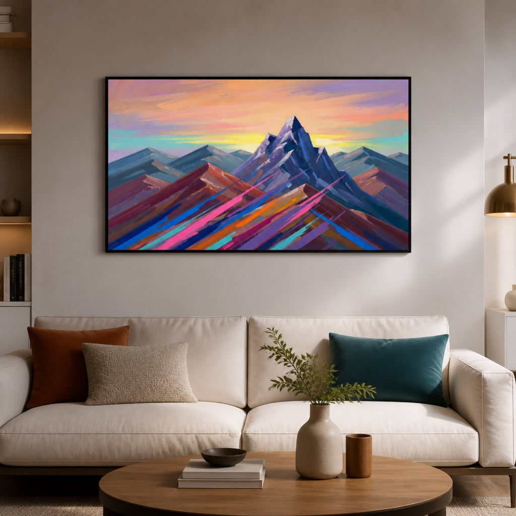 Peinture Montagne Mur Chambre pour salon