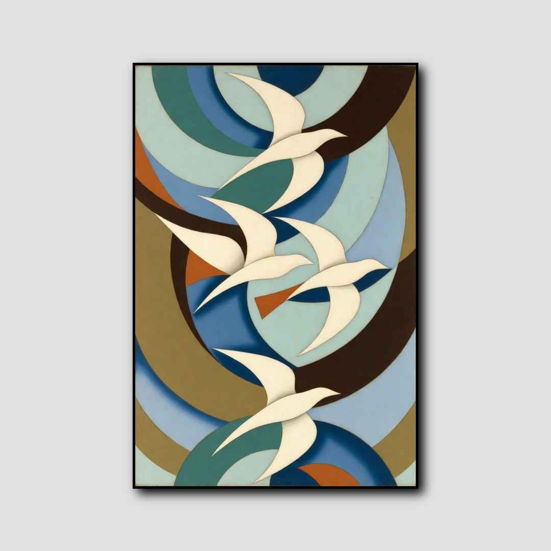 Peinture Oiseaux Abstrait style 1