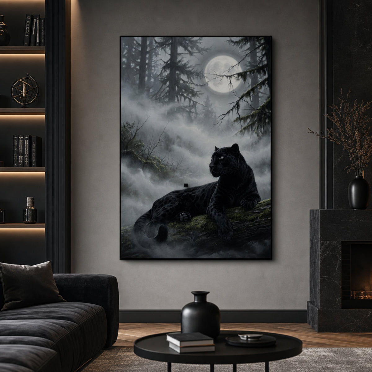 Peinture Panthère Noire pour salon