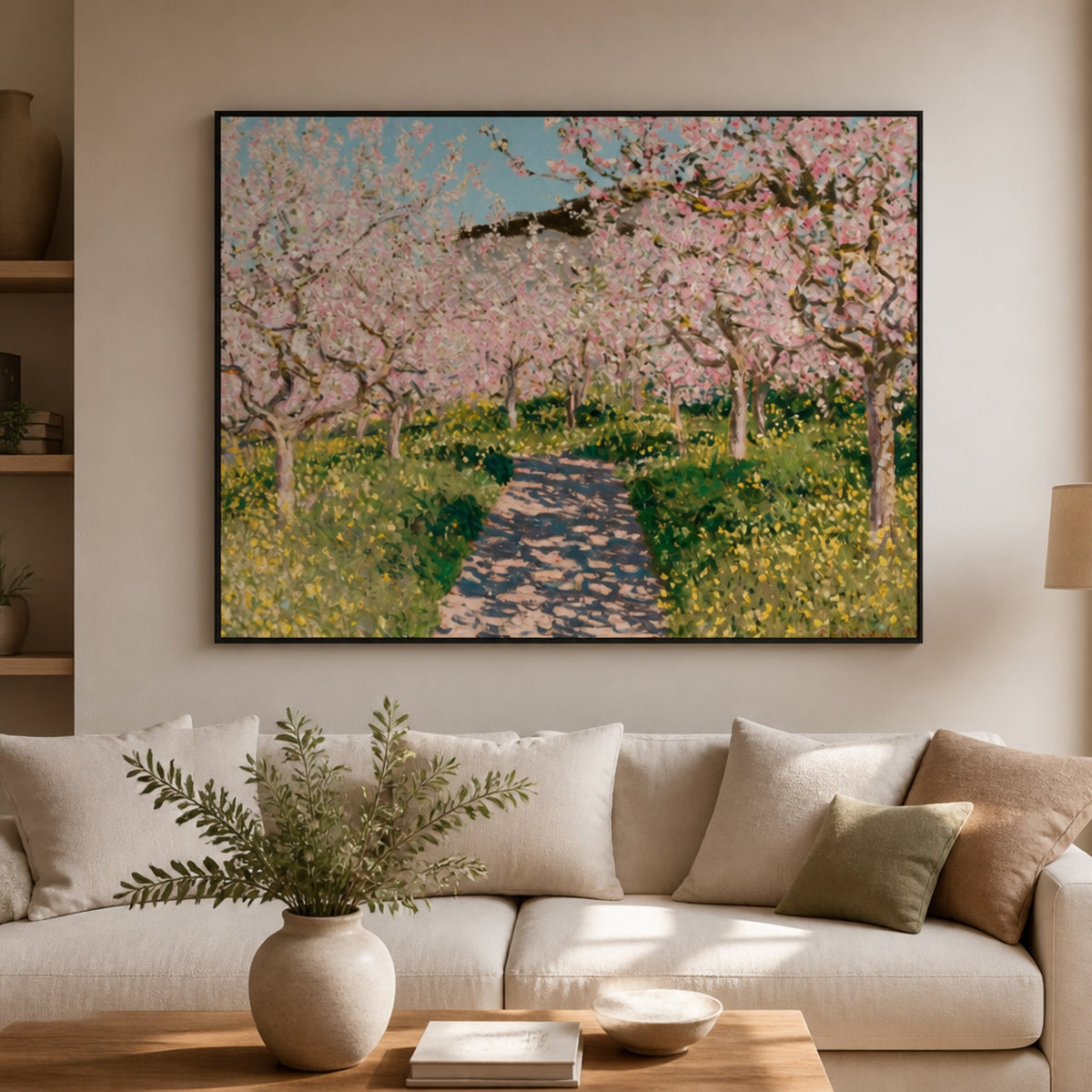 Peinture Pommiers en Fleurs pour salon