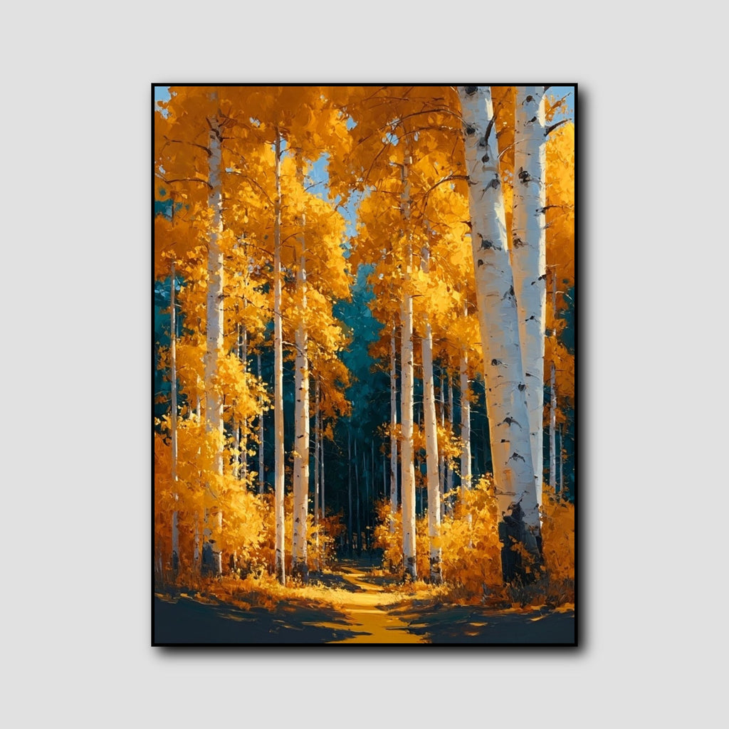 Peinture de Bouleaux en Automne style 1