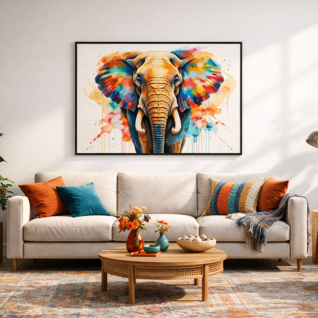 Peinture Éléphant Moderne pour salon