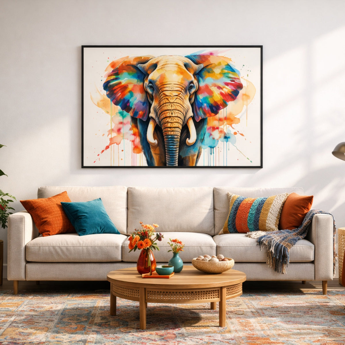 Peinture Éléphant Moderne pour salon