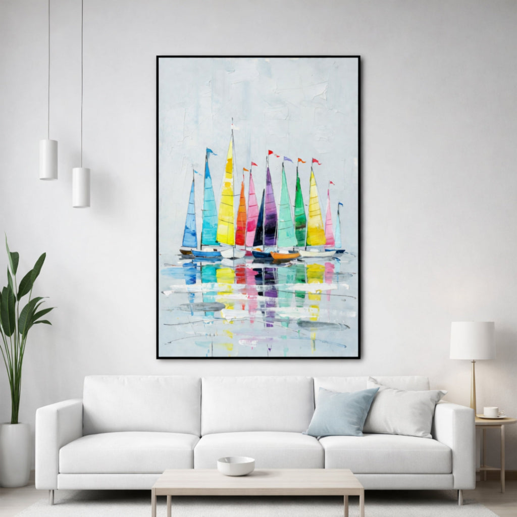 Tableau Abstrait Bateau pour salon