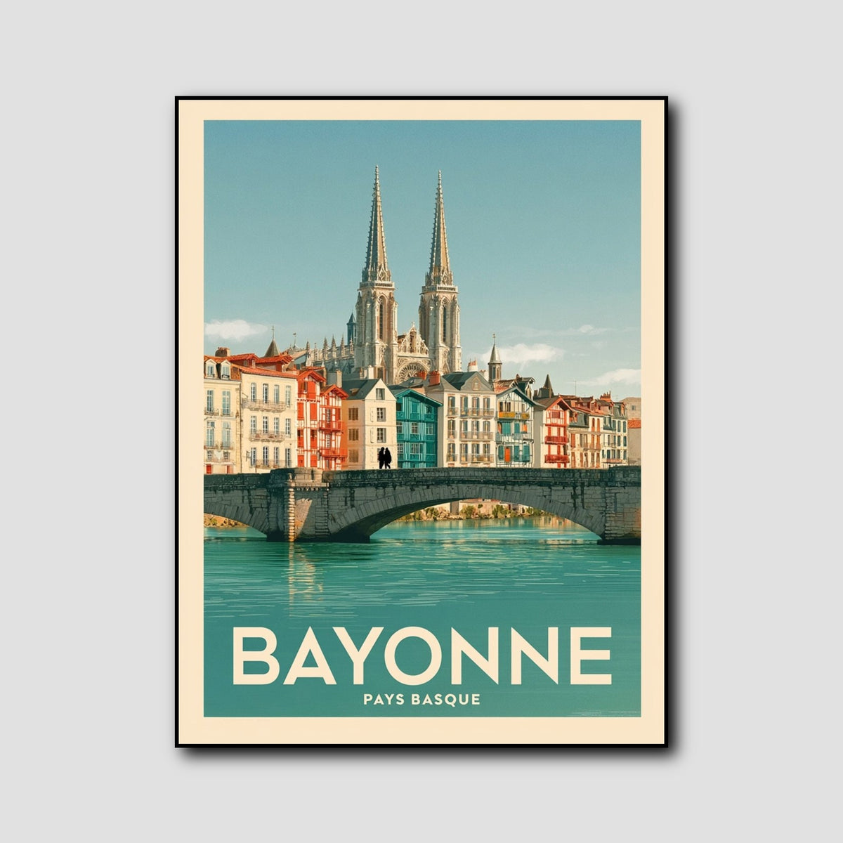 Tableau Affiche Bayonne style 1