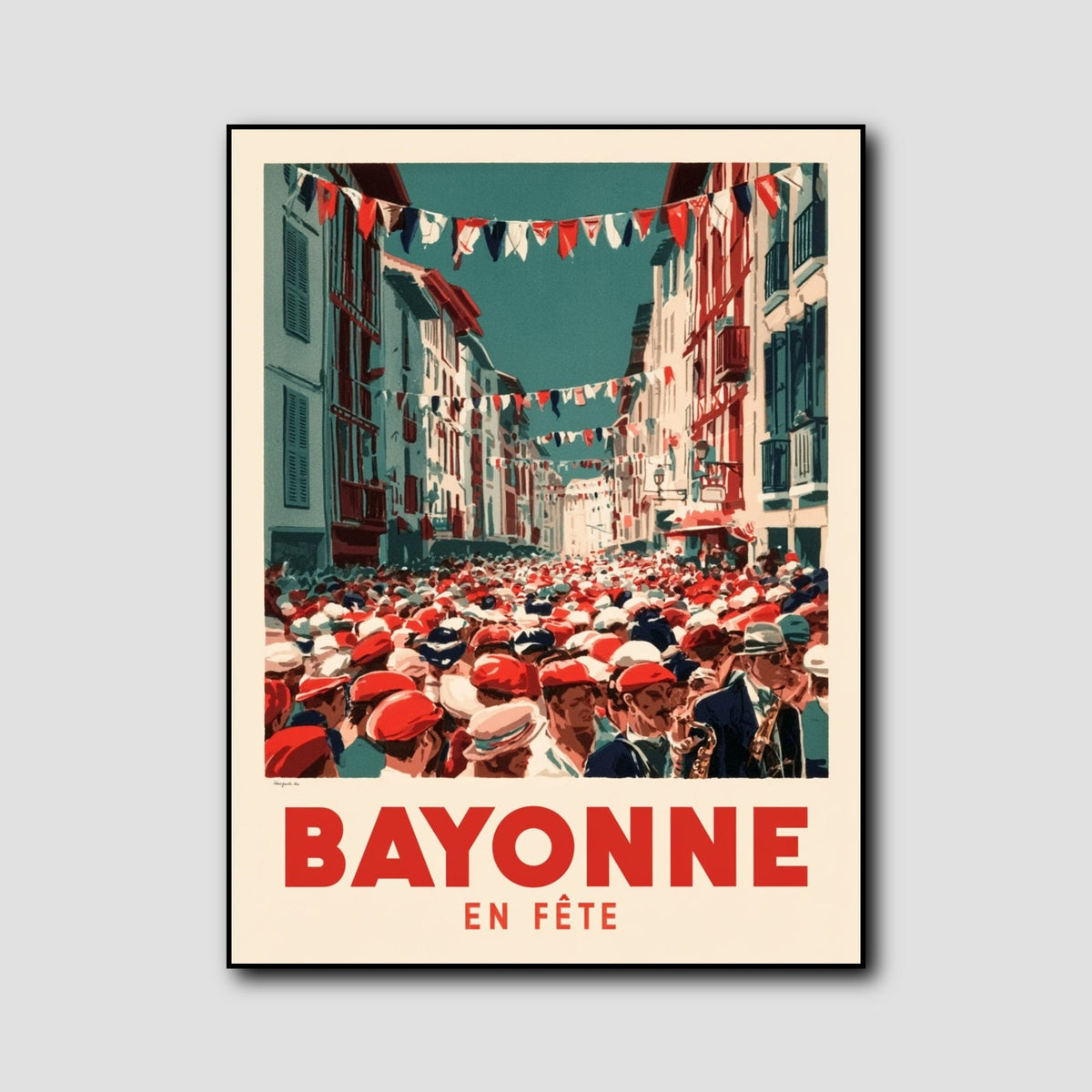 Tableau Affiche Bayonne style 2