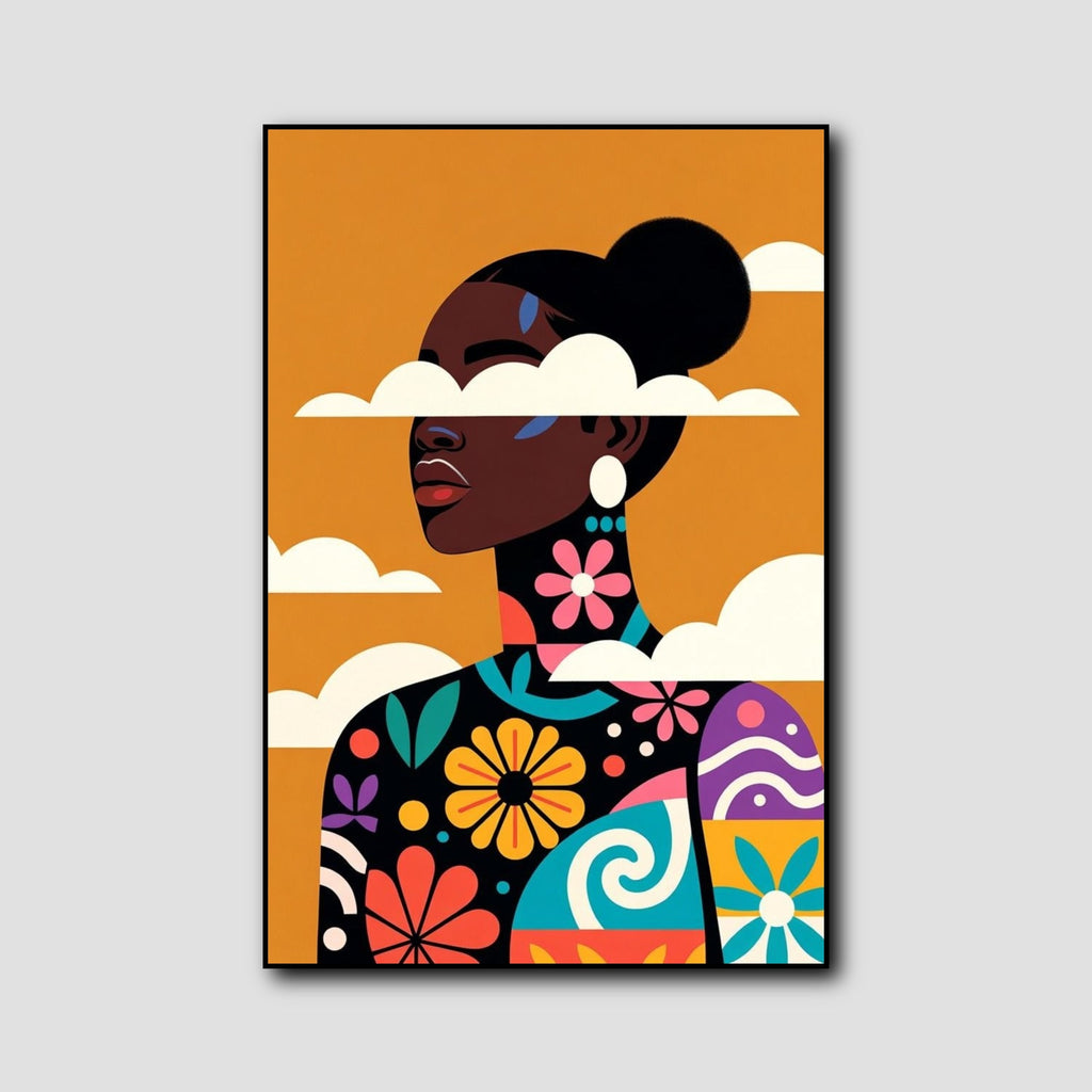 Tableau Africain Abstrait style 1