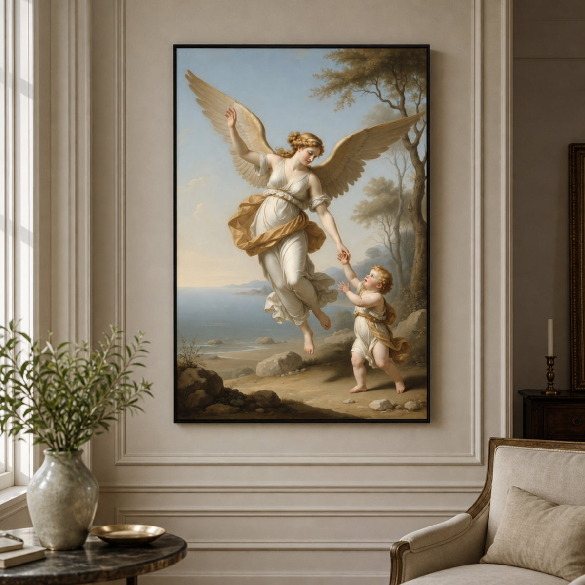 Tableau Ange Gardien pour salon