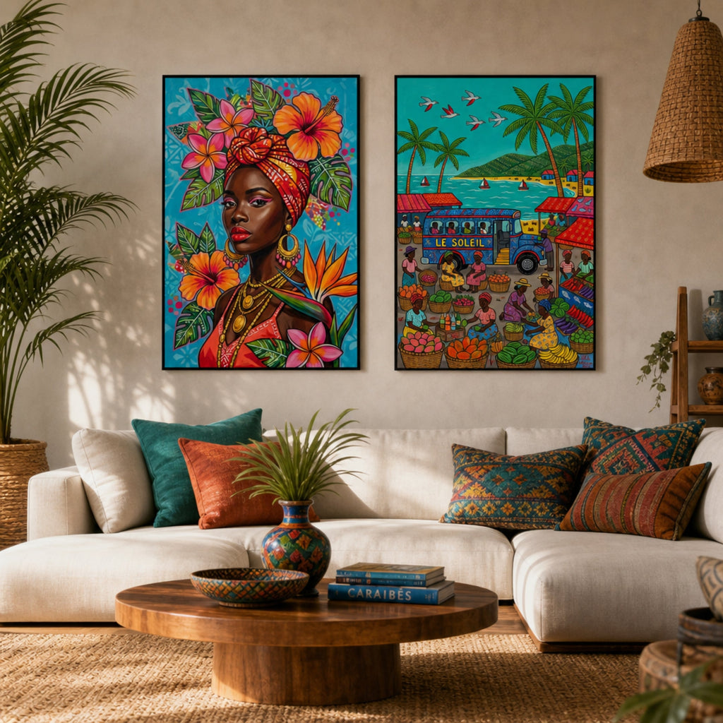Tableau Antillais dans salon