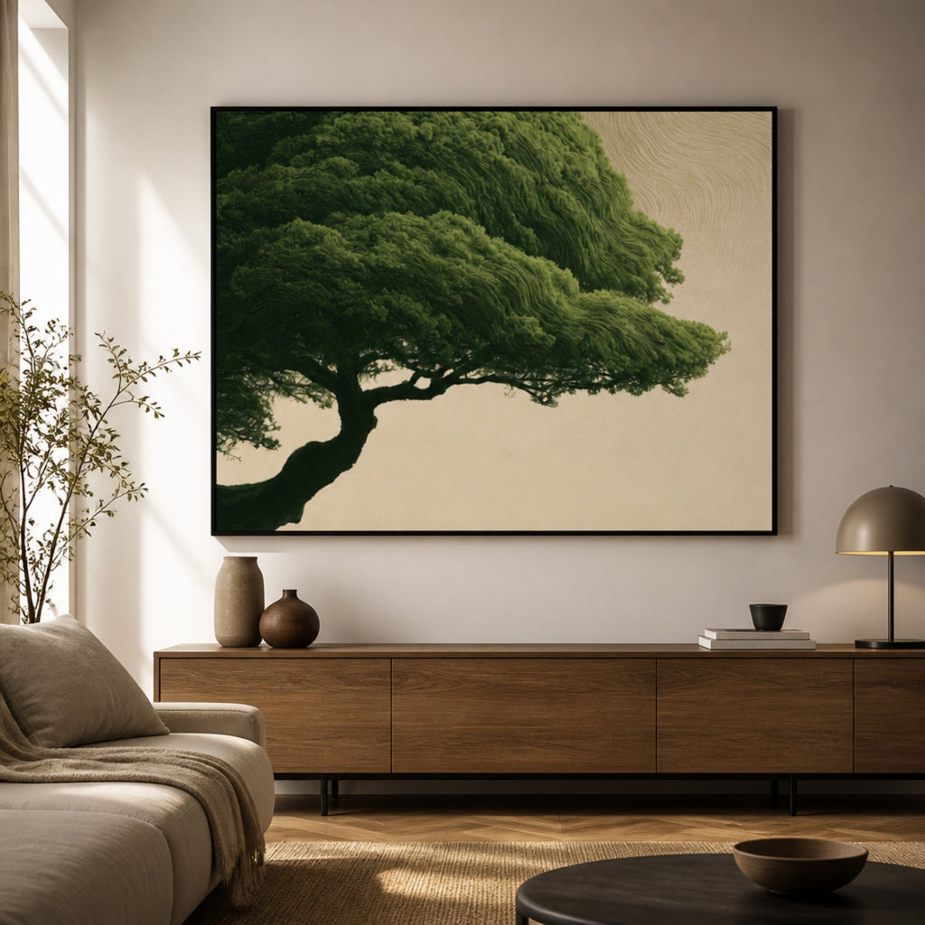 Tableau Arbre Vert pour salon