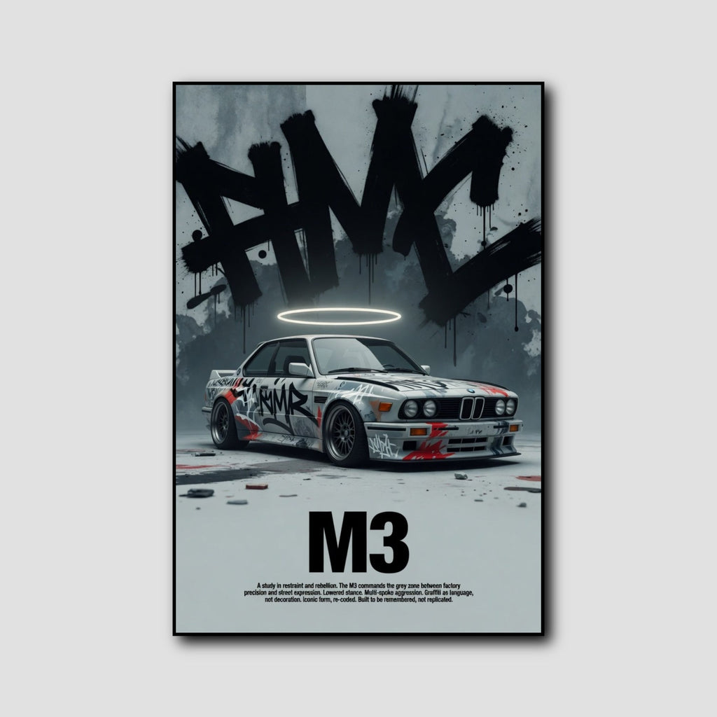 Tableau BMW M3 Street Art style 1