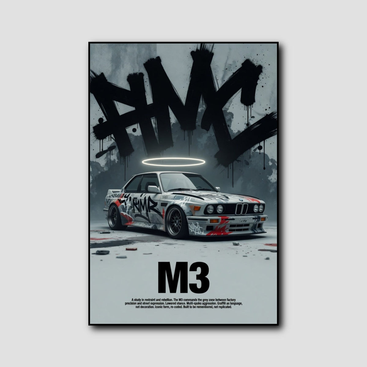 Tableau BMW M3 Street Art style 1