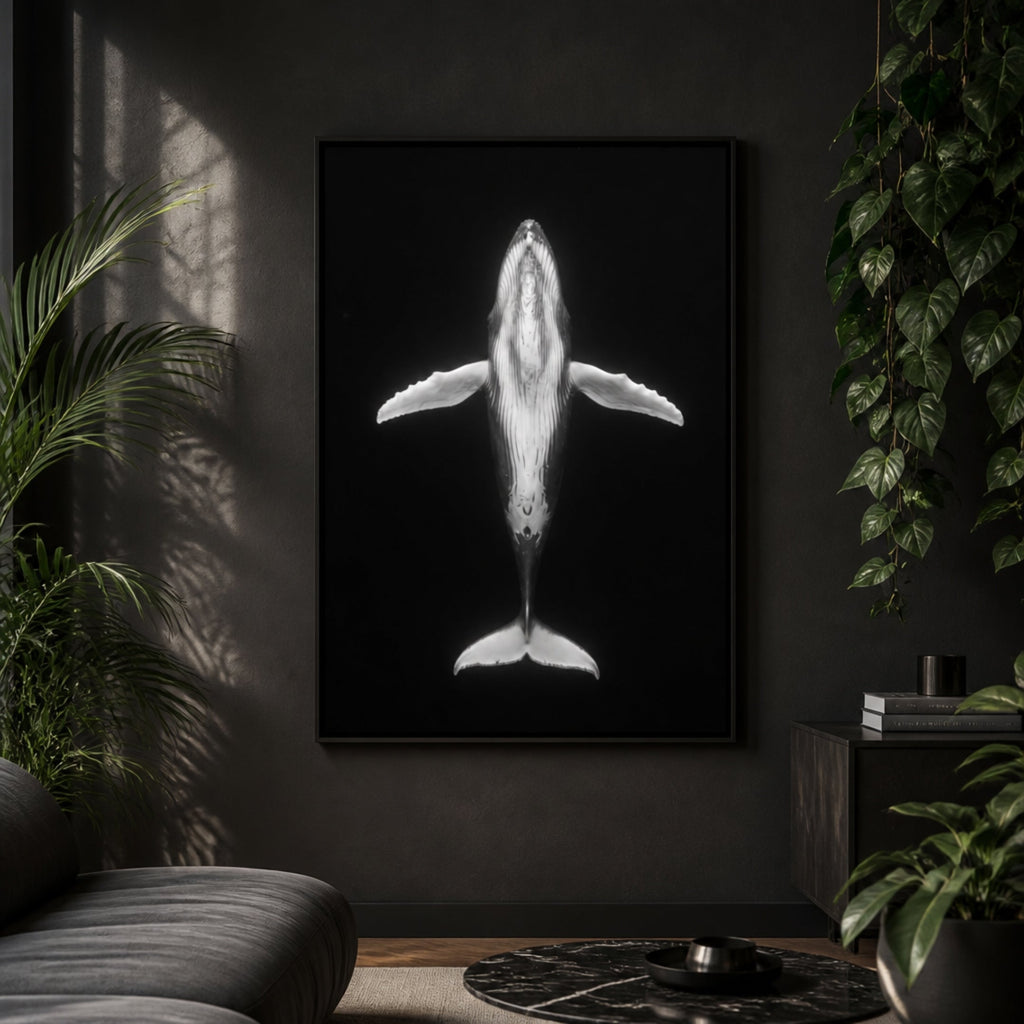 Tableau Baleine à Bosse pour salon