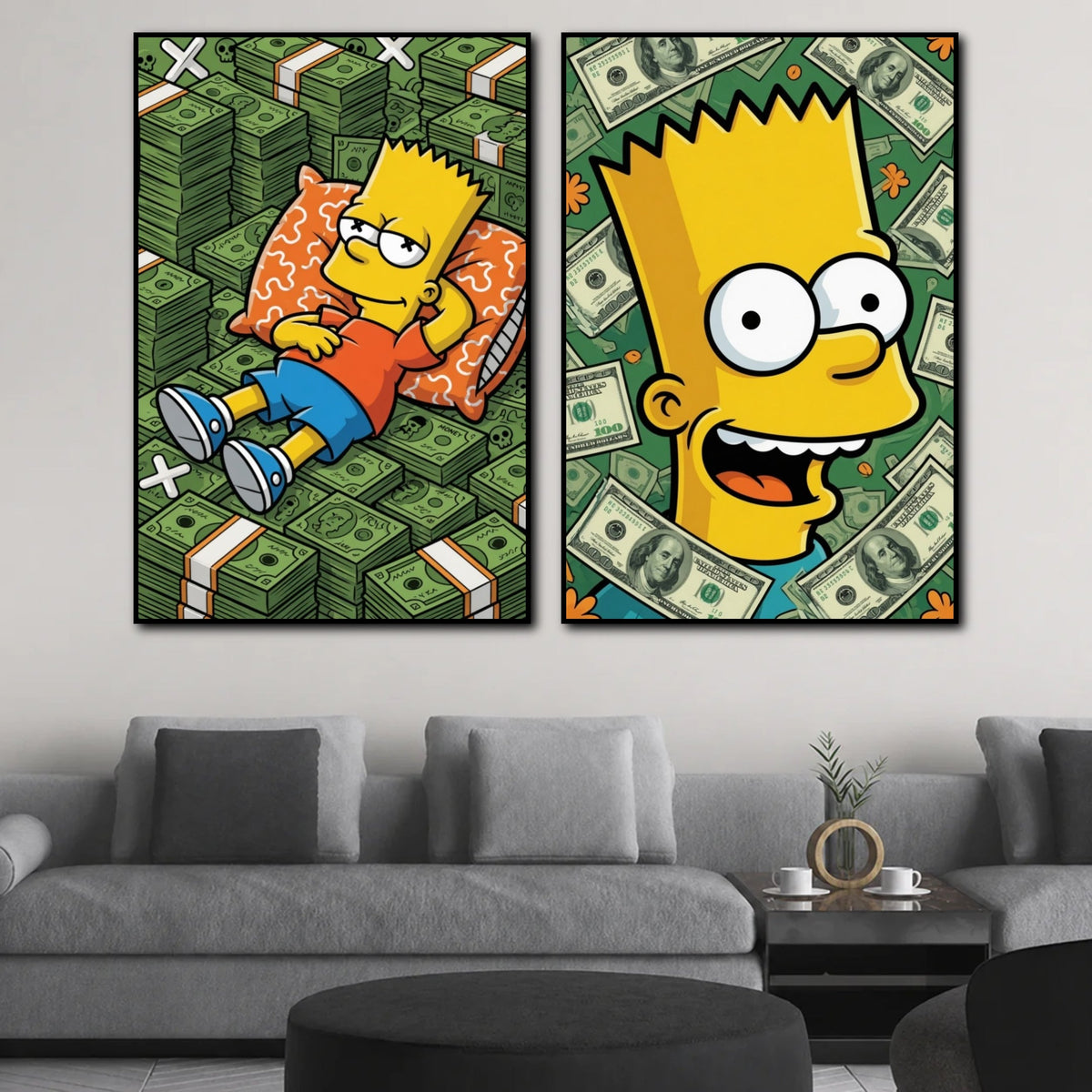 Tableau Bart Simpson Pop Art dans salon