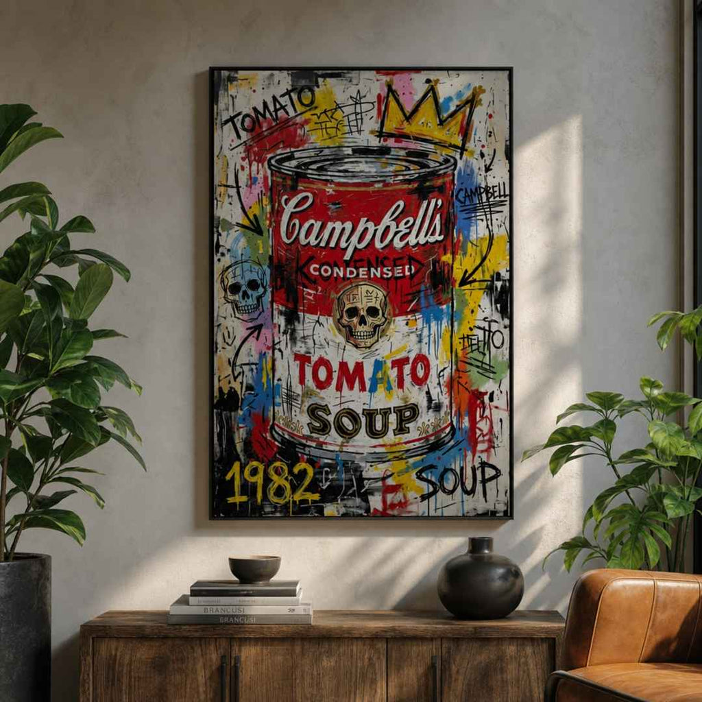 Tableau Basquiat Warhol pour salon