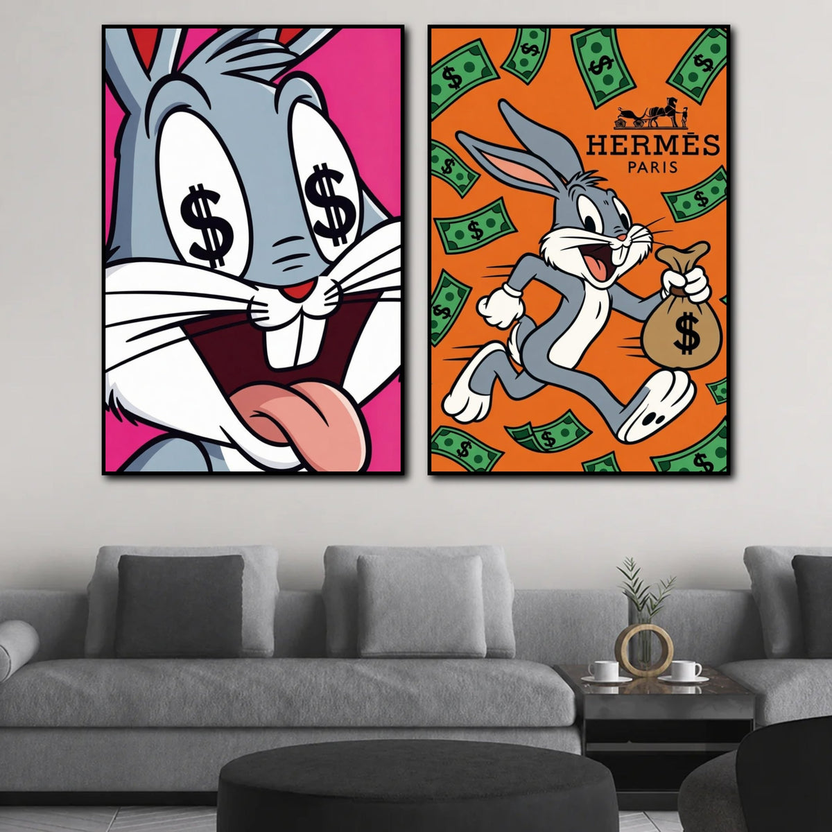 Tableau Bugs Bunny Dessin Pop dans salon