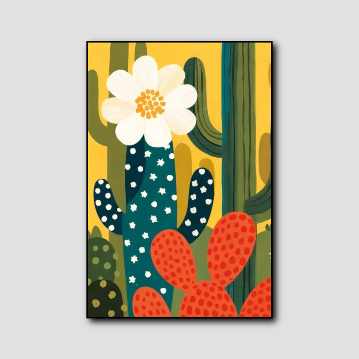 Tableau Cactus Coloré style 1