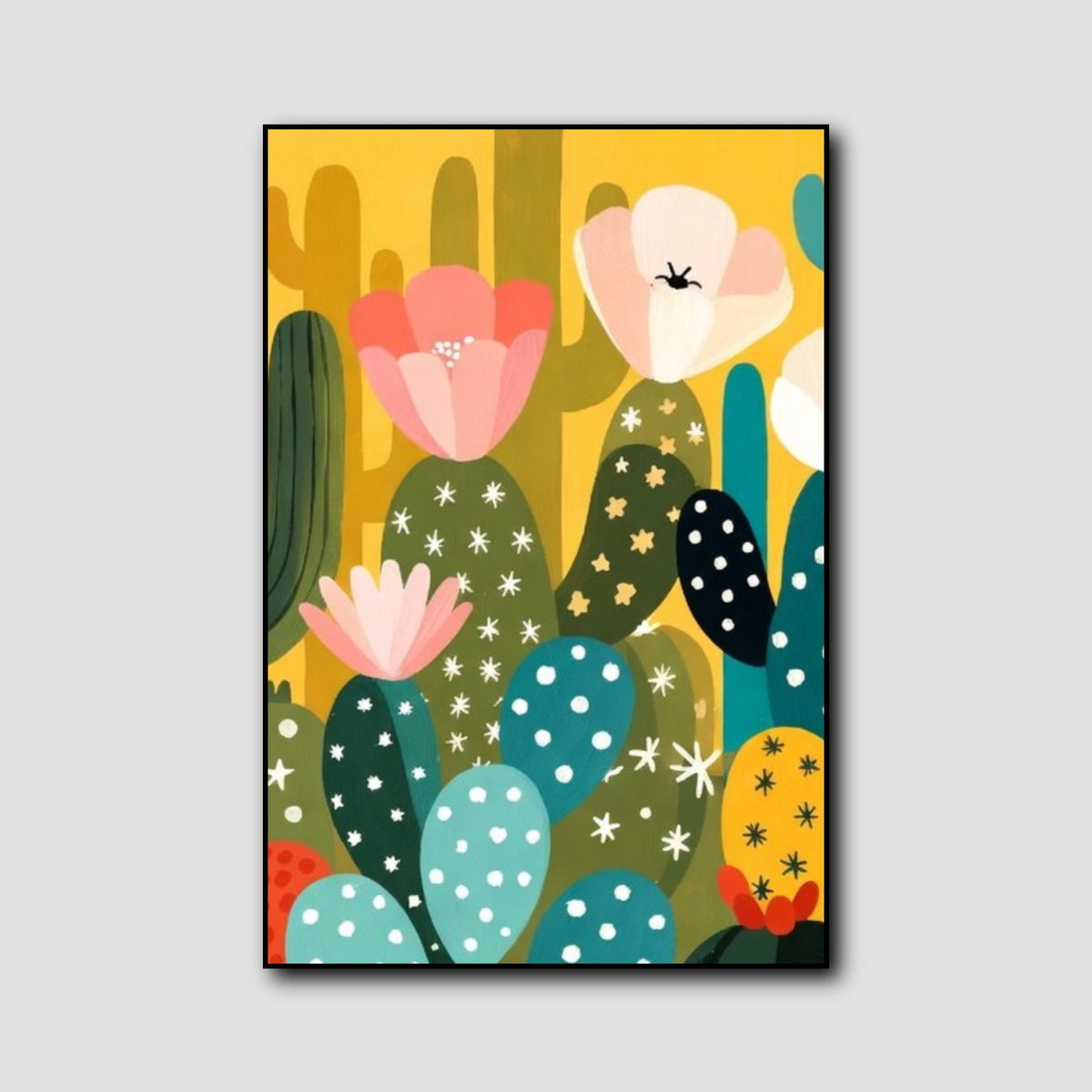 Tableau Cactus Coloré style 2