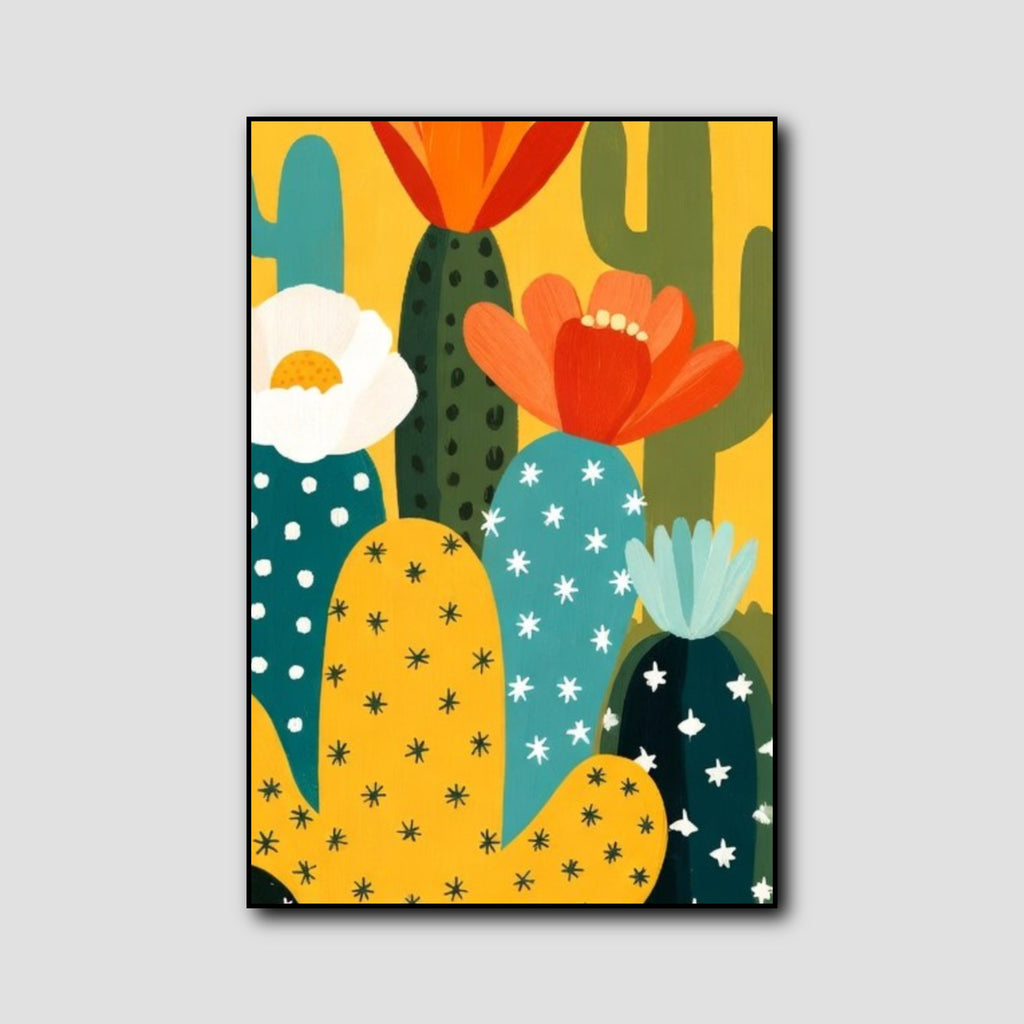 Tableau Cactus Coloré style 3