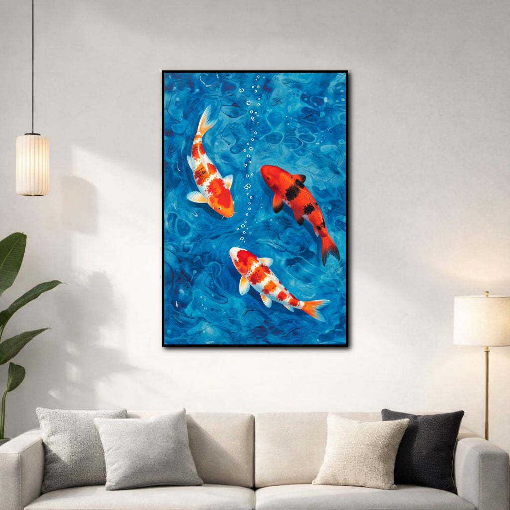 Tableau Carpe Koï pour salon