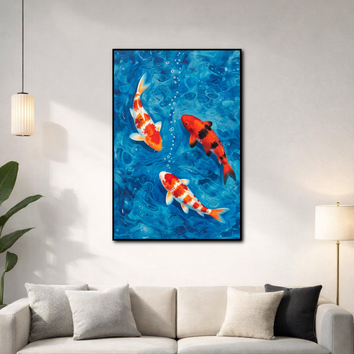 Tableau Carpe Koï pour salon