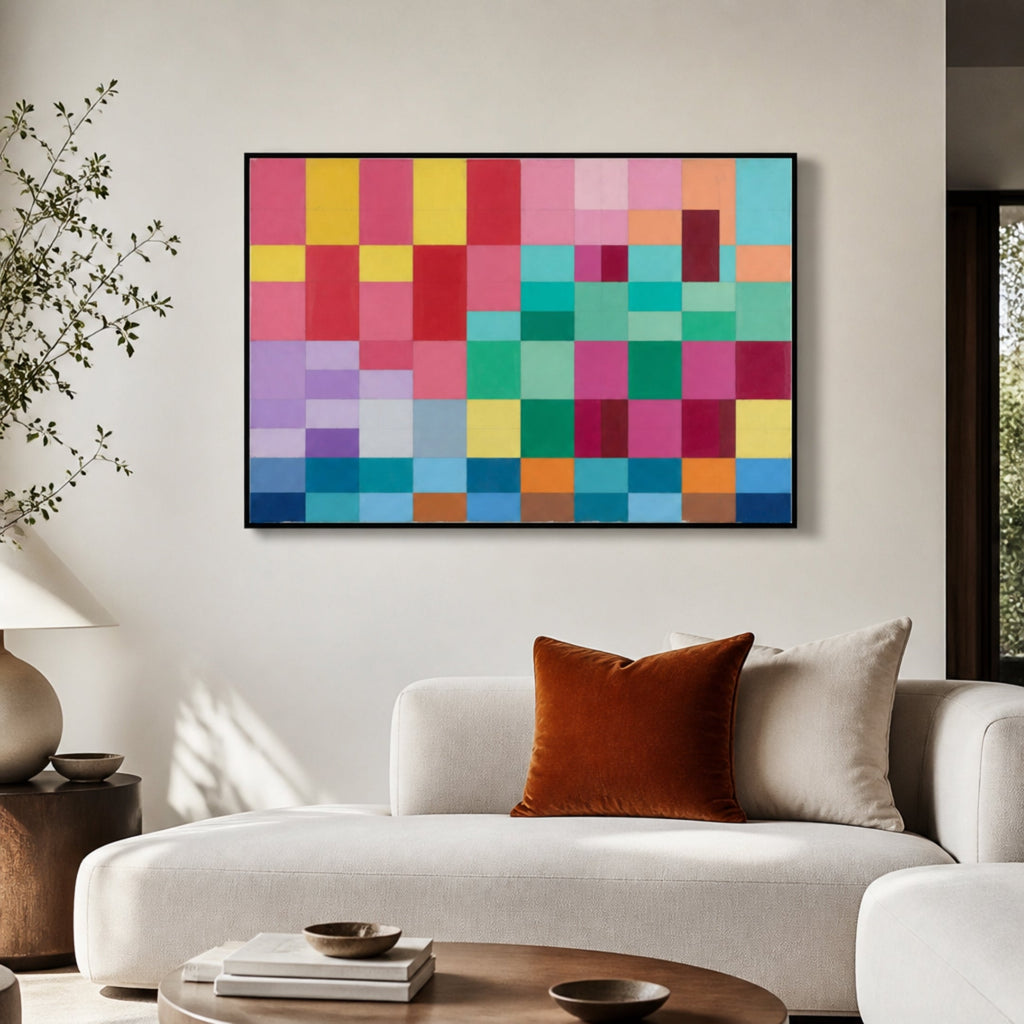 Tableau Carré Couleur pour salon