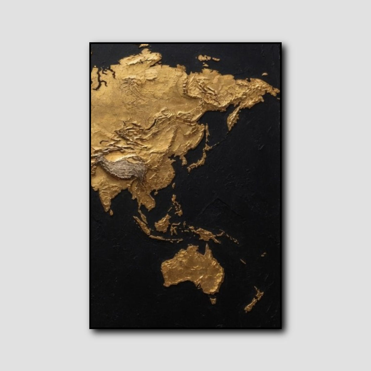 Tableau Carte du Monde Doré style 3