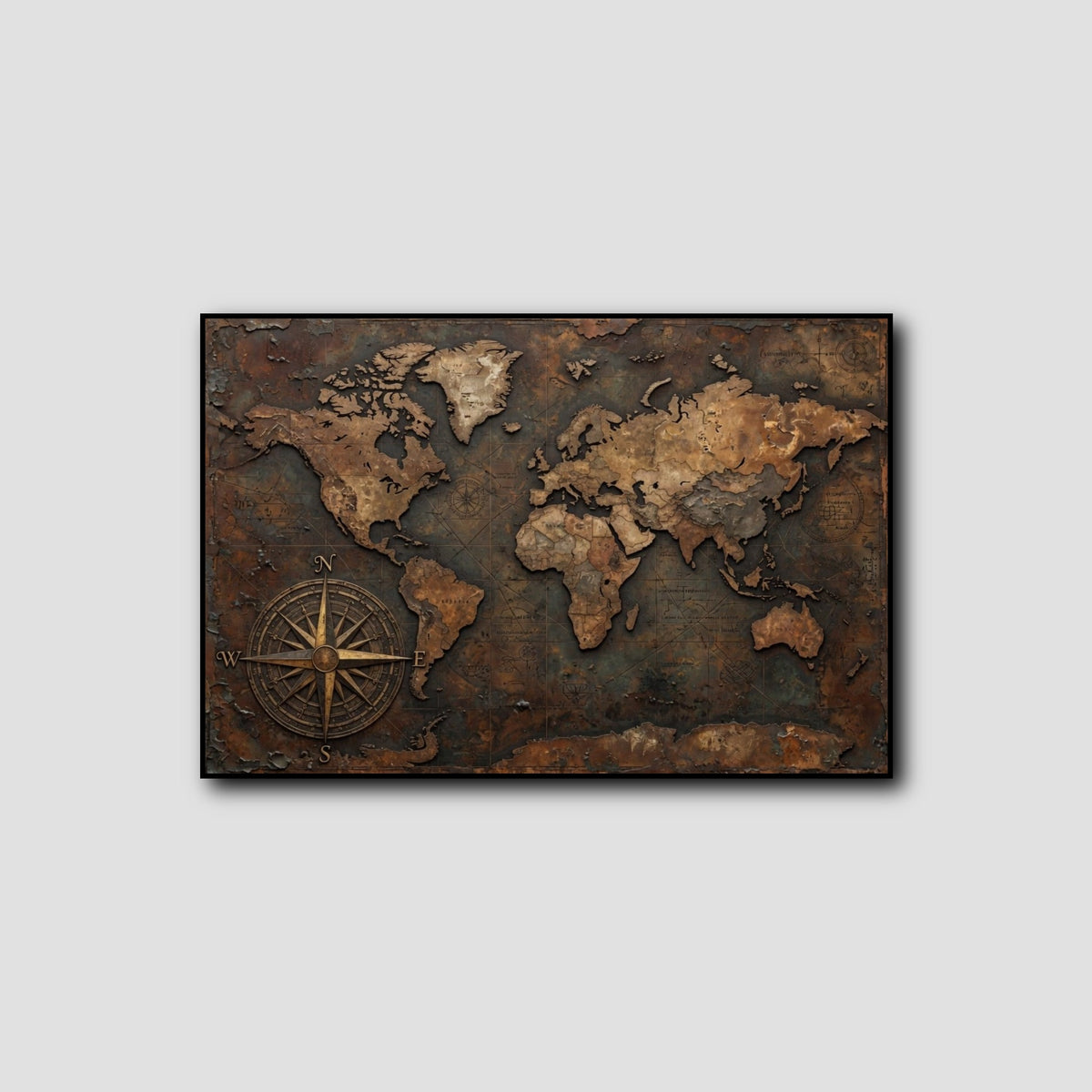 Tableau Carte du Monde Industriel style 1