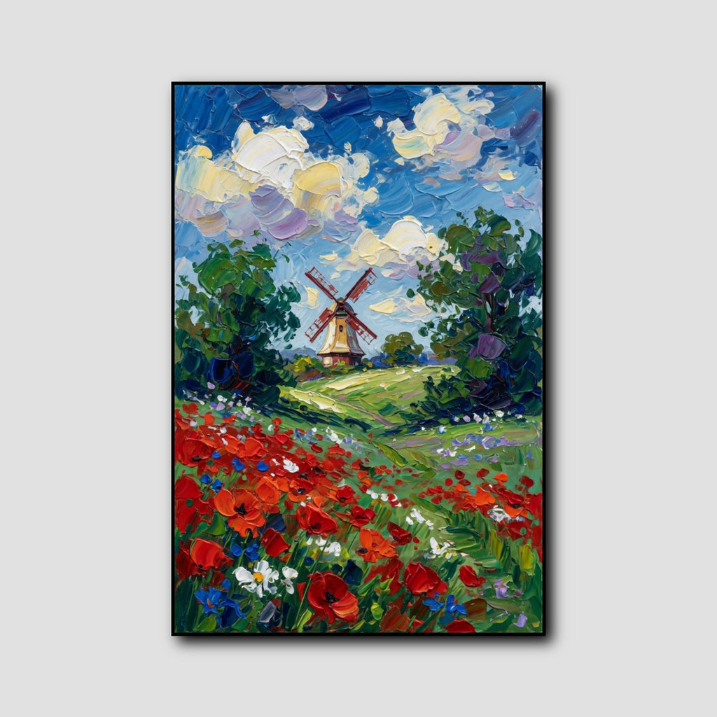 Tableau Champs de Coquelicots style 1
