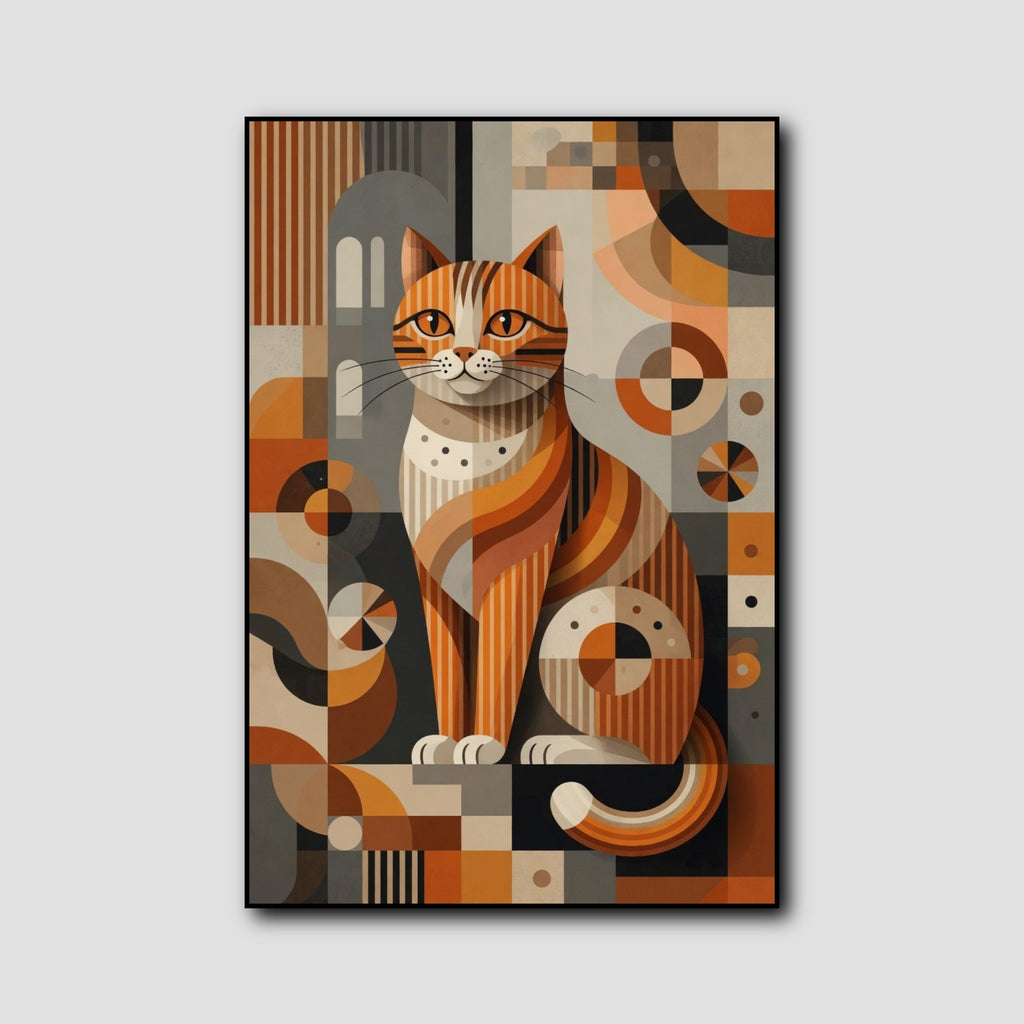 Tableau Chat Geometrique style 1