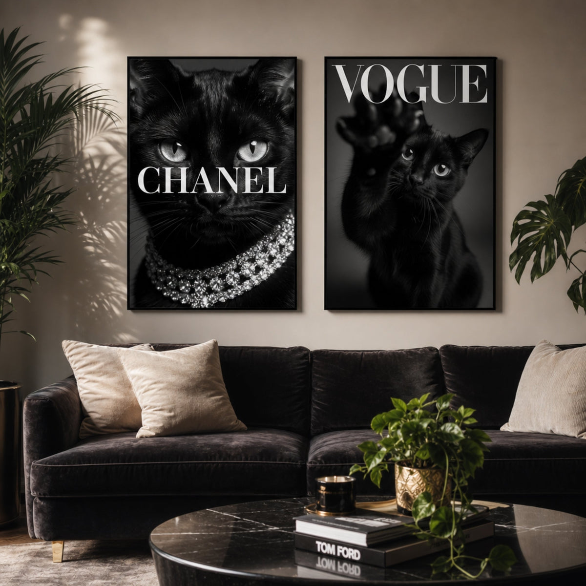 Tableau Chat Luxe dans salon