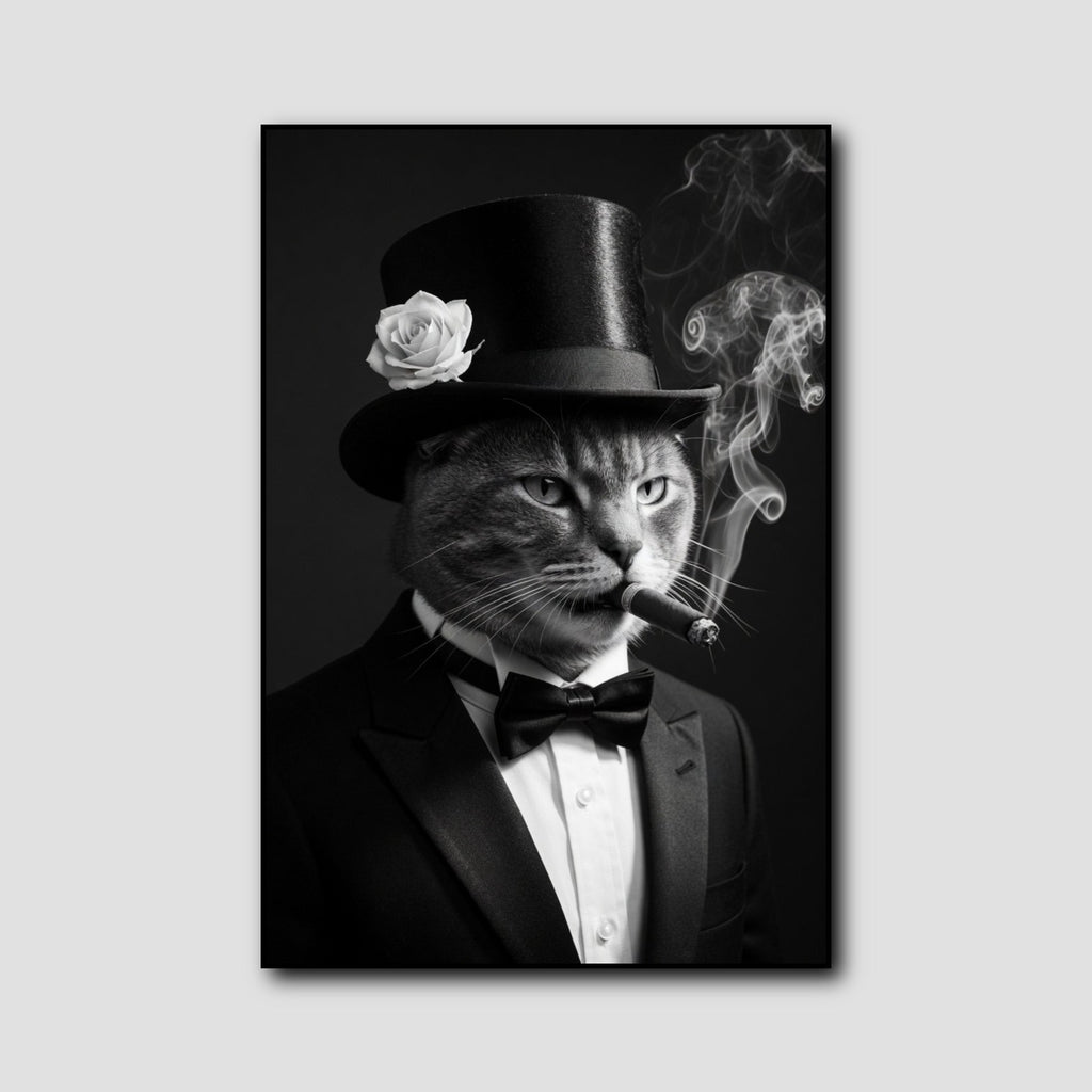 Tableau Chat en Costume style 1