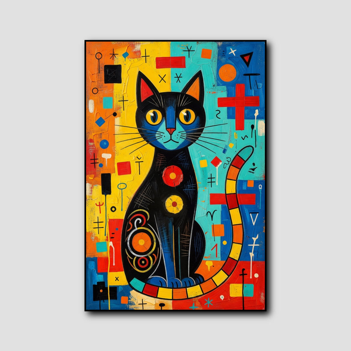 Tableau Chat en Couleur style 1