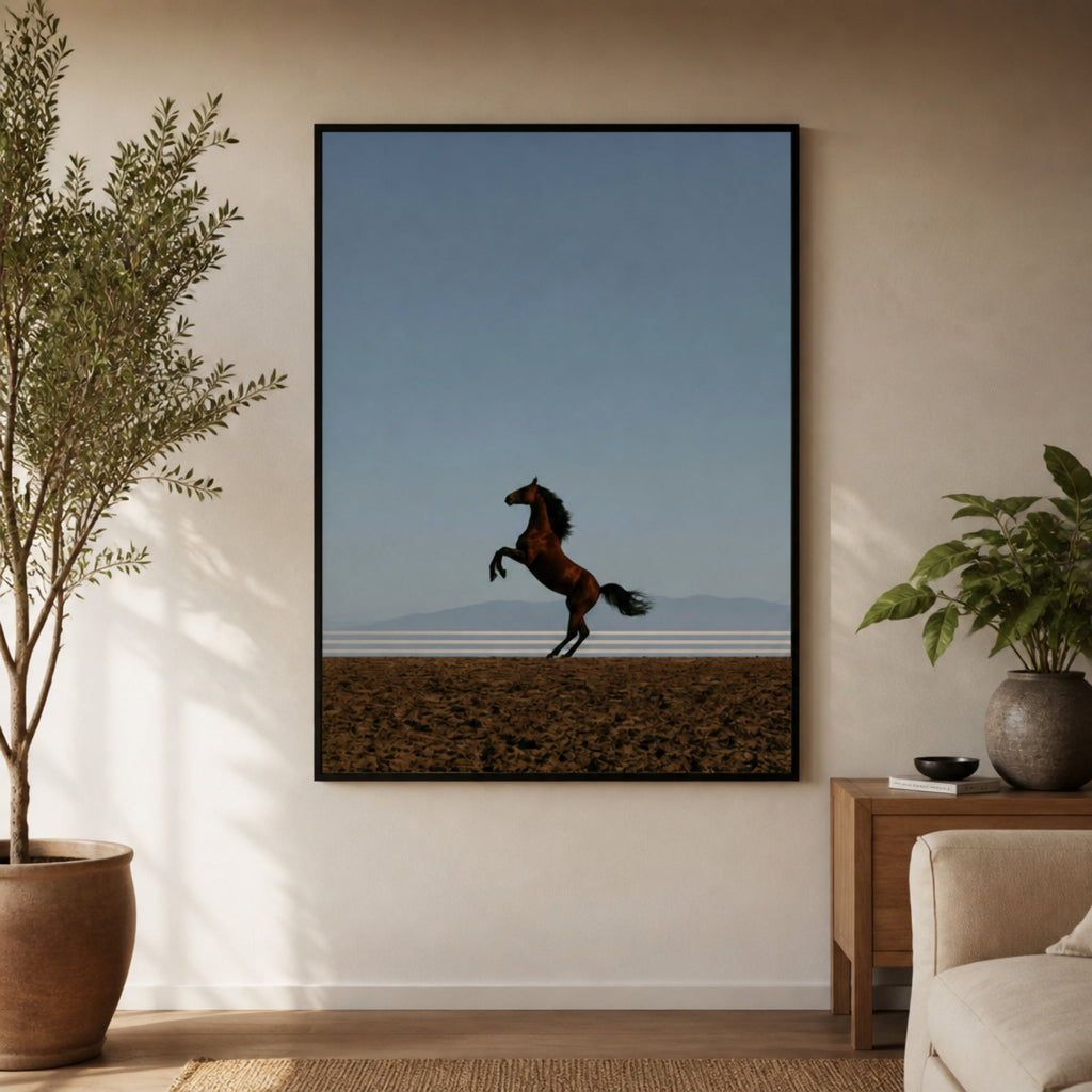 Tableau Cheval Marron Cabré pour salon